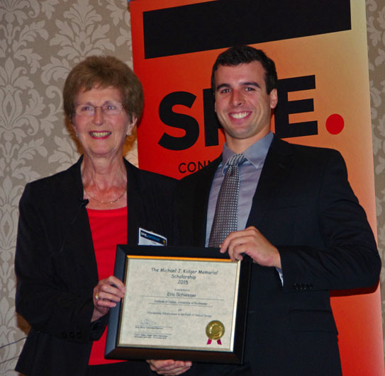 2015 Scholar Eric Schiesser with Tina Kidger 2015 Scholar Eric Schiesser with Tina Kidger