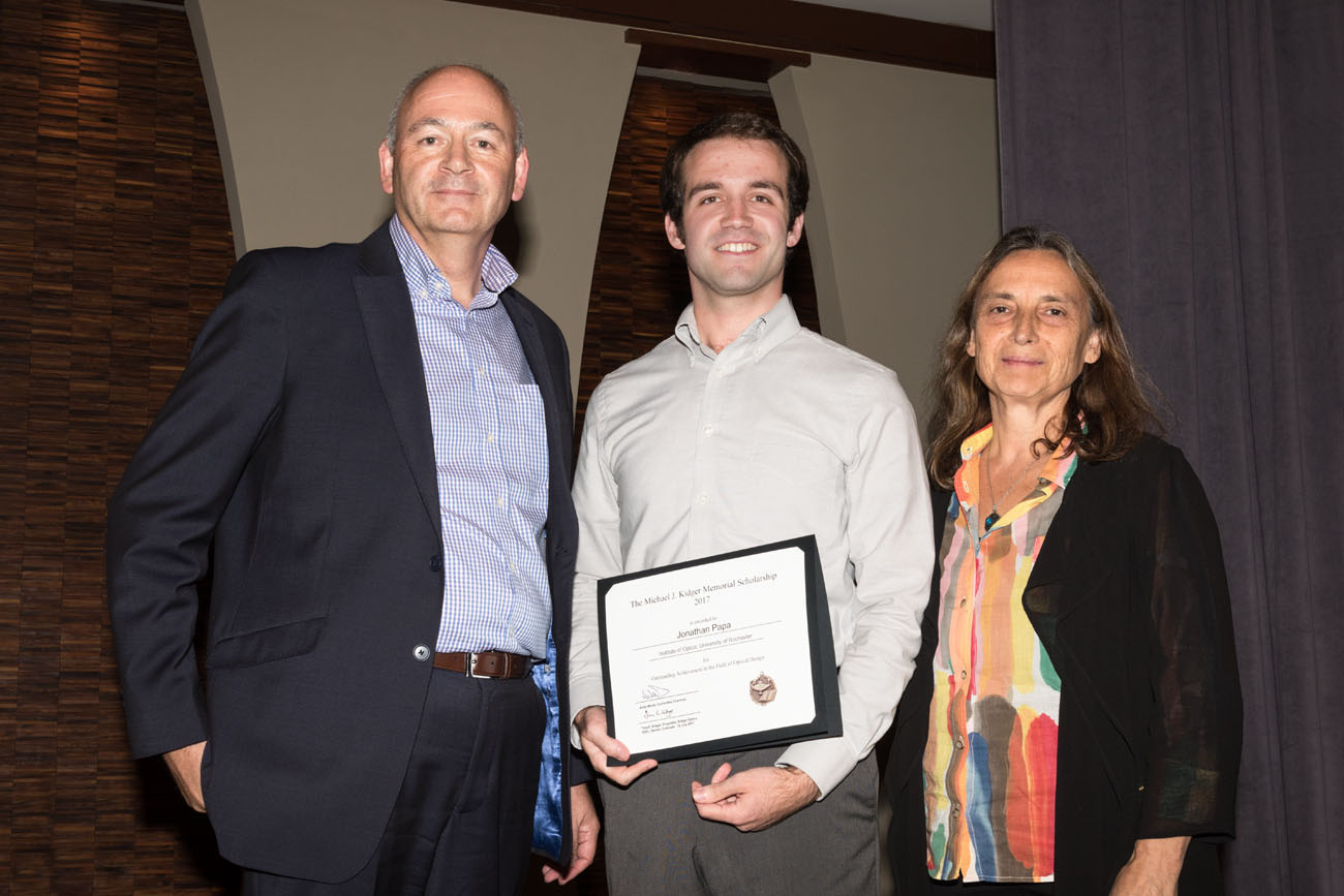 2017 Scholar Jonathan Papa, Andy Wood, Prof. Jannick Rolland, 2017 Scholar Jonathan Papa, Andy Wood, Prof. Jannick Rolland,